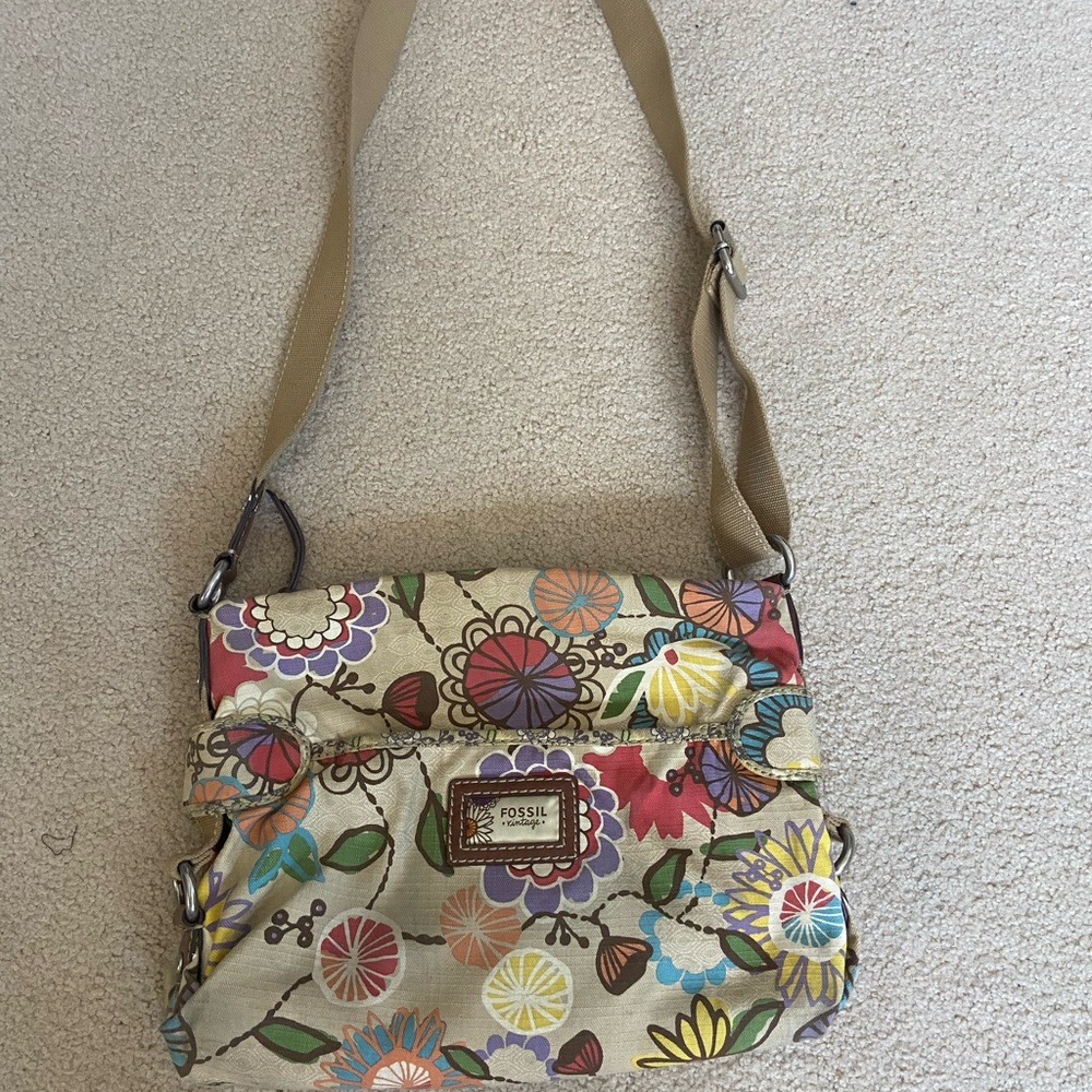 Fossil Multicolor Floral Crossbody Bag